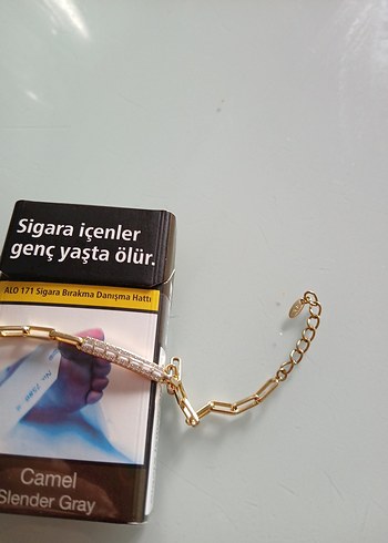 Kadın Parlak Altın Zincir Detaylı El Zinciri - Görsel 6