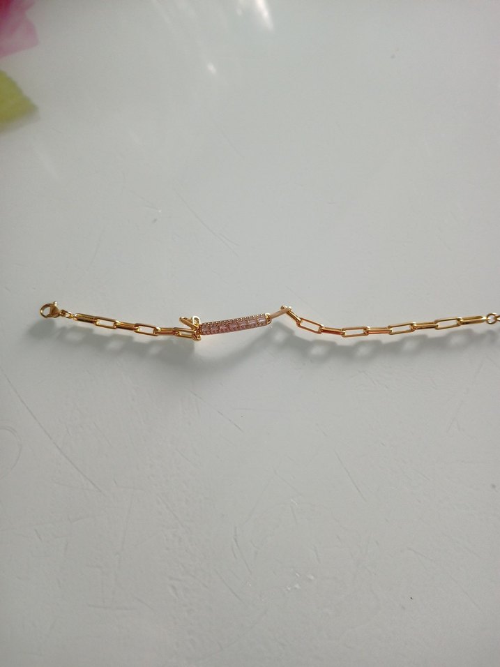 Kadın Parlak Altın Zincir Detaylı El Zinciri - Görsel 3