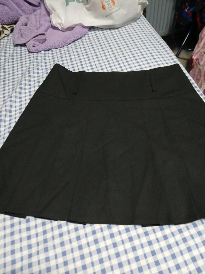 Siyah Pilili Midi Hamile Eteği - Görsel 4