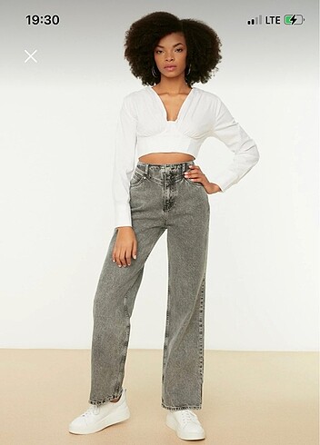 Yüksek Bel 90?s Wide Leg Jeans
