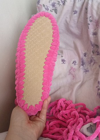 kadife ipten panduf - Görsel 3