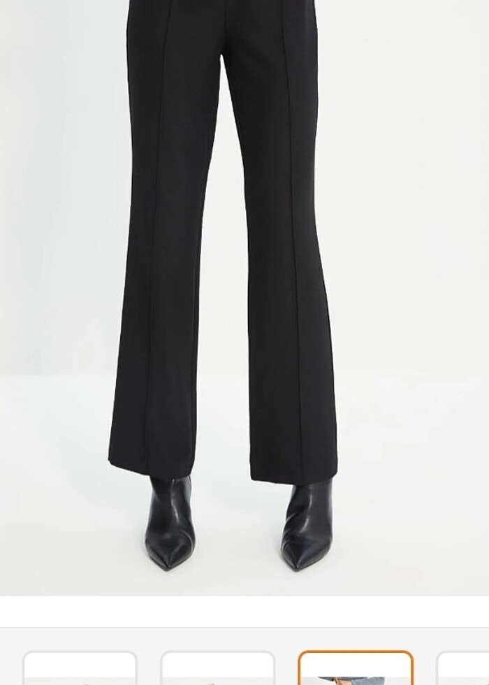 Yüksek Bel Nervür Dikişli Kadın Kumaş Pantolon  - Görsel 4