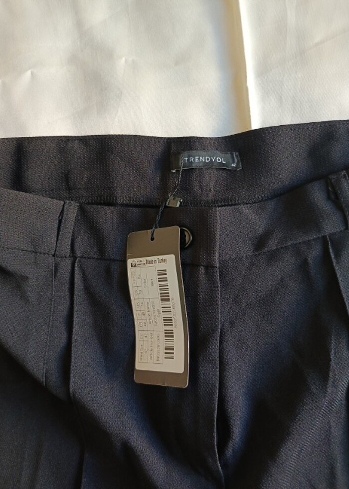 Yüksek Bel Nervür Dikişli Kadın Kumaş Pantolon  - Görsel 5