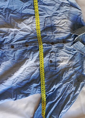 Kadın fakir kol kot gömlek  - Görsel 3