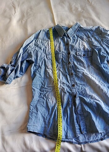 Kadın fakir kol kot gömlek  - Görsel 5