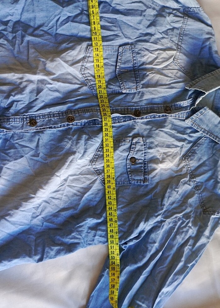 Kadın fakir kol kot gömlek  - Görsel 3