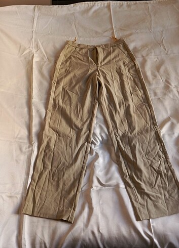Cepleri fermuarlı kadın wide leg pants 