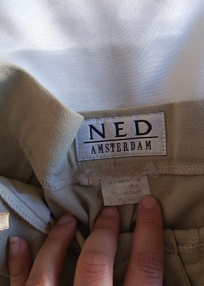 Cepleri fermuarlı kadın wide leg pants  - Görsel 3