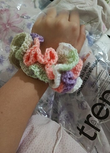 El örgüsü lastik saç tokası  - Görsel 2
