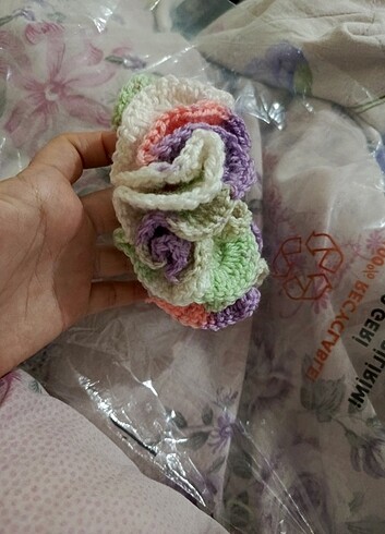 El örgüsü lastik saç tokası  - Görsel 3