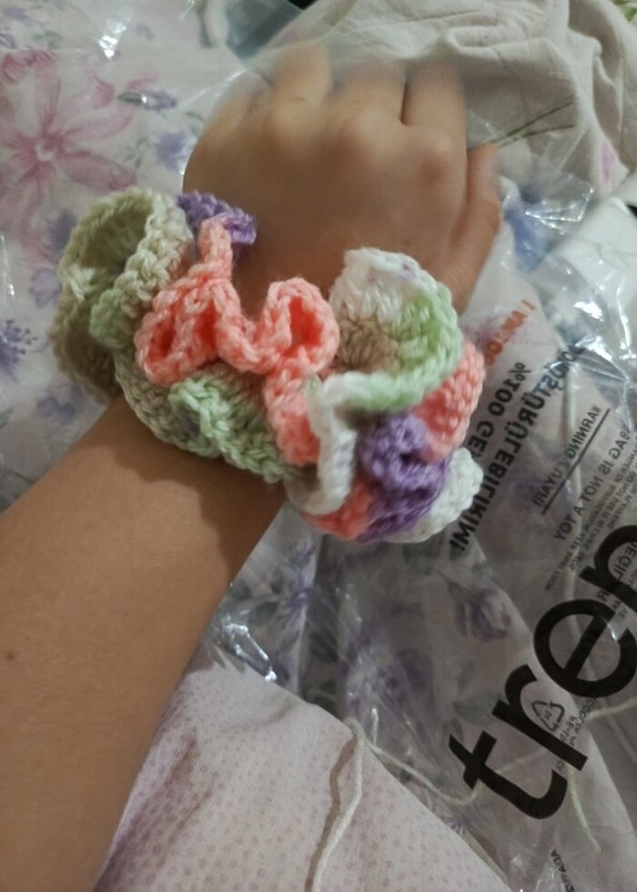 El örgüsü lastik saç tokası  - Görsel 2