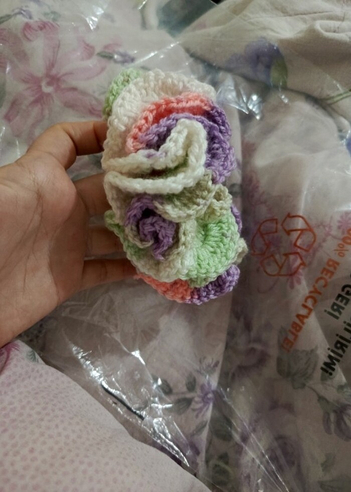 El örgüsü lastik saç tokası  - Görsel 3