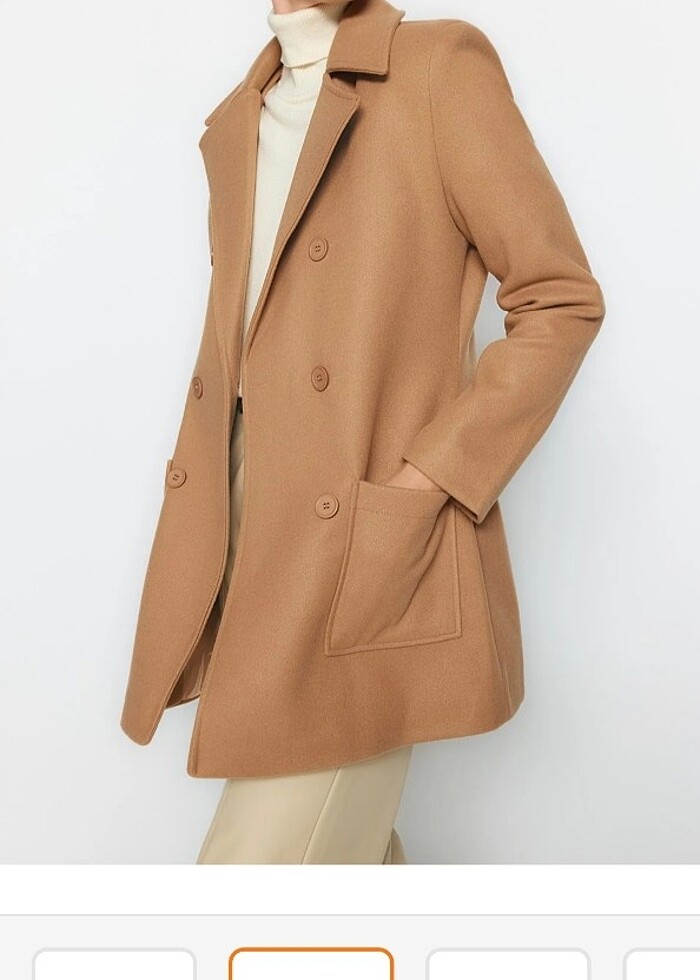 Kadın kalın kaşe kaban  - Görsel 3