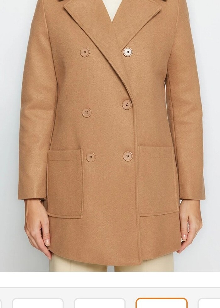 Kadın kalın kaşe kaban  - Görsel 4