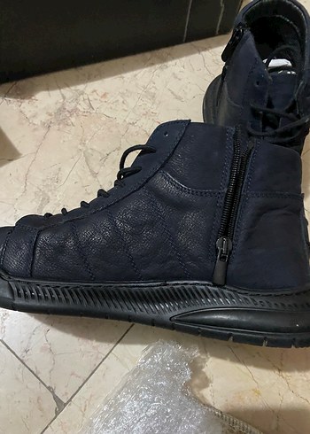 Lacivert Bağcıklı Erkek Sokak Tarzı Bot - Görsel 3