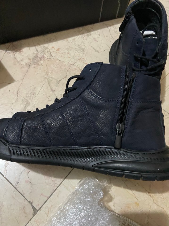 Lacivert Bağcıklı Erkek Sokak Tarzı Bot - Görsel 3