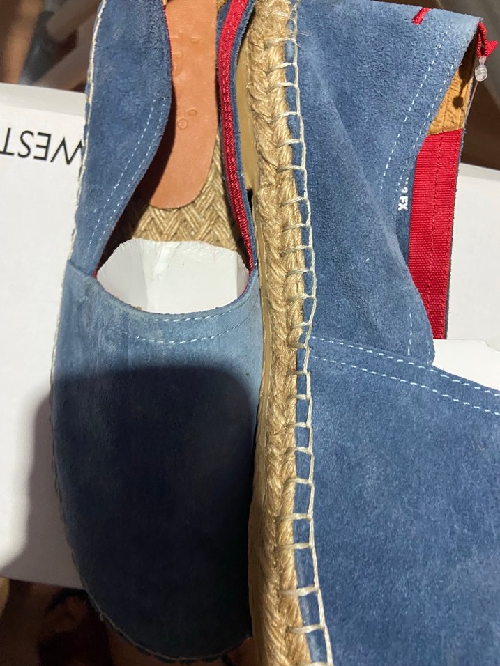 Mavi Süet Kadın Dolgu Topuklu Espadril 43 numara - Görsel 2