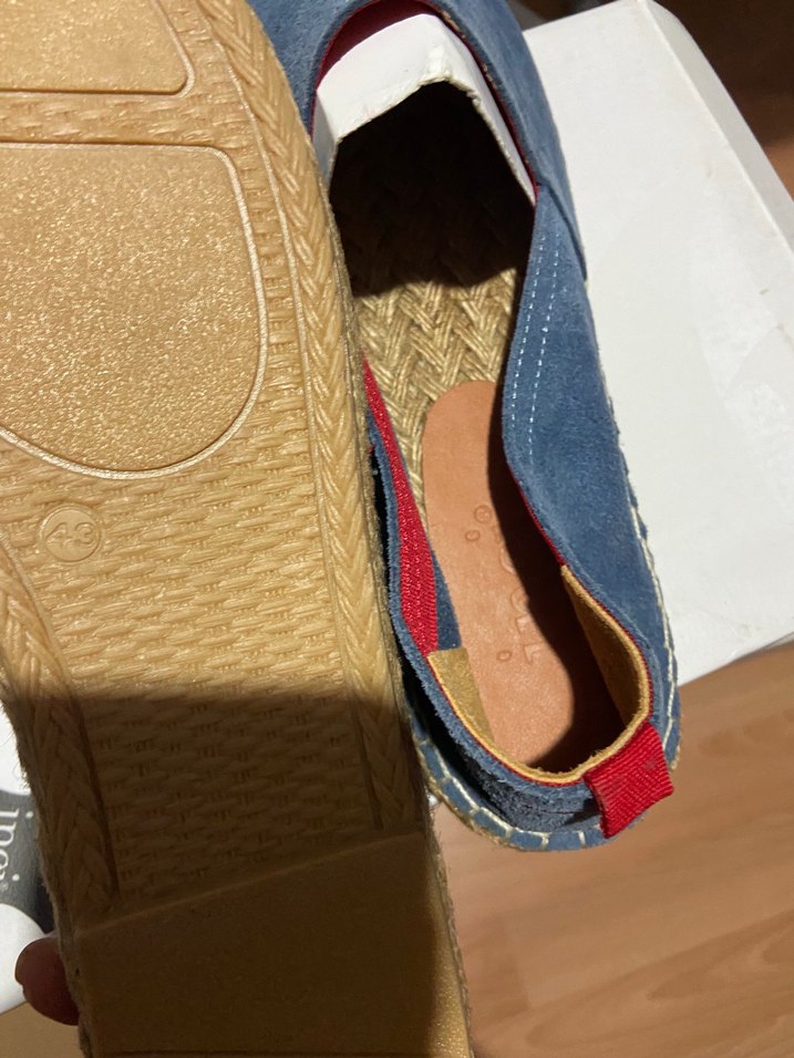 Mavi Süet Kadın Dolgu Topuklu Espadril 43 numara - Görsel 5