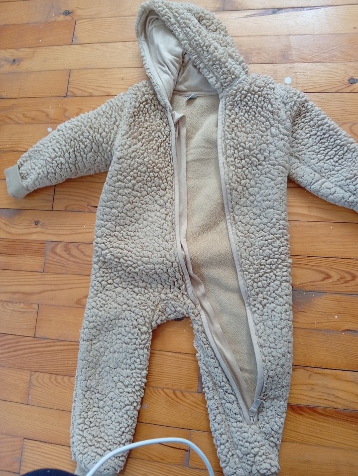 Gri Kürklü Bebek Tulumu - Görsel 2