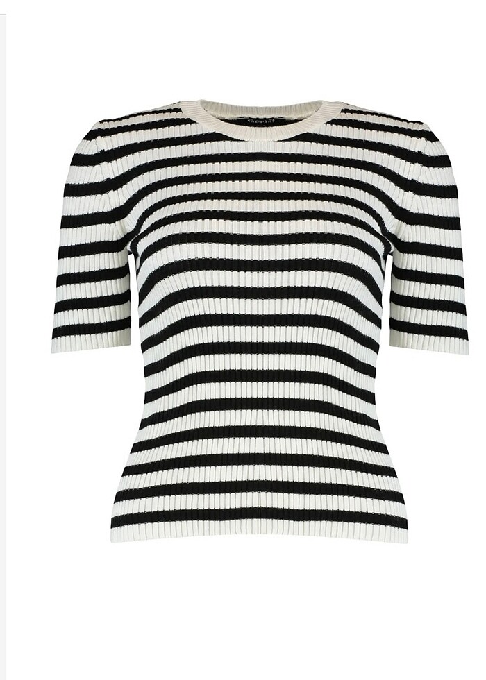 Çizgili Triko Tshirt - Görsel 4