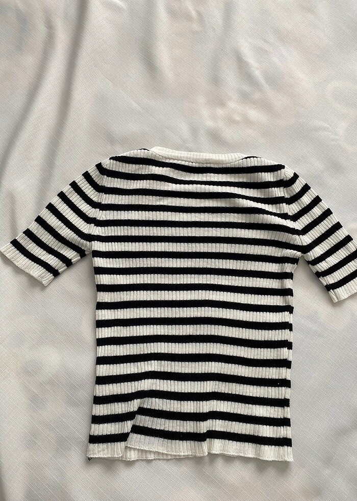 Çizgili Triko Tshirt - Görsel 2