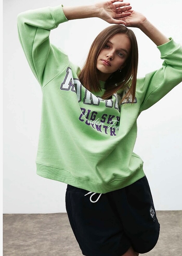 GRIMELANGE oversize yeşil sweatshirt - Görsel 3