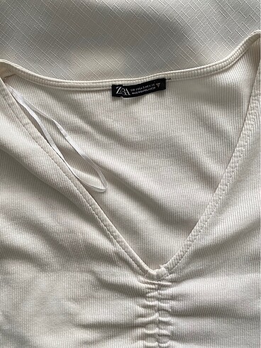 Zara Beyaz Crop - Görsel 2