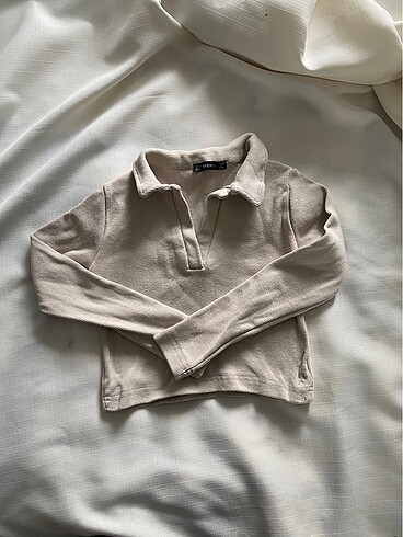 Bej crop bluz - Görsel 2