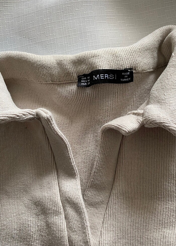 Bej crop bluz - Görsel 3