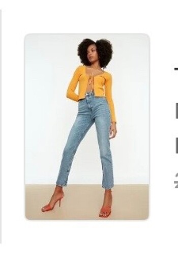 34 Beden mavi Renk yırtmaçlı jean
