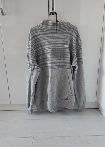 Gri Çizgili Örgü erkek Sweatshirt