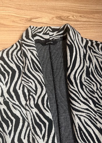m Beden gri Renk Zebra Desenli Gri Kadın Ceket
