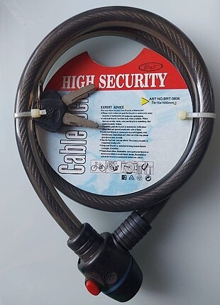 Zhongli Cable Lock 15x1000 mm Boyutunda Bisiklet Motor Kilidi