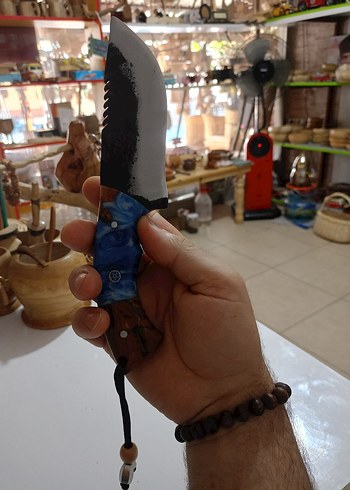  Beden mavi Renk ı Av Bıçağı baba oğul epoksi