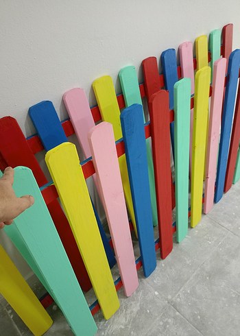 Çocuk Yatakları için Renkli Ahşap Korkuluk
