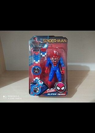 Oyuncak Spiderman figür ve dijital kol saati