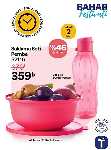 Tupperware aloha saklama kabı