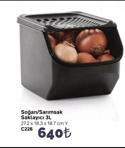 Tupperware soğan/sarımsak kileri 3 litre