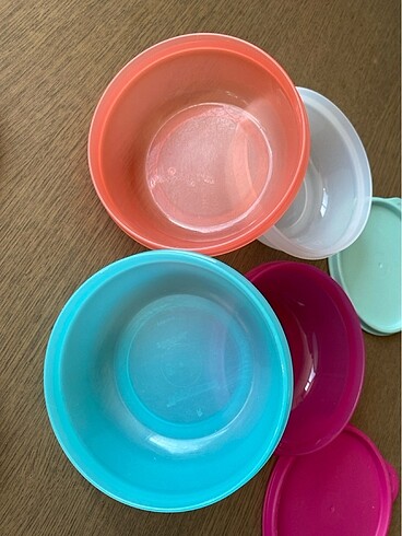 Beden çeşitli Renk Tupperware şeker kaplar 300 ml 4 adet