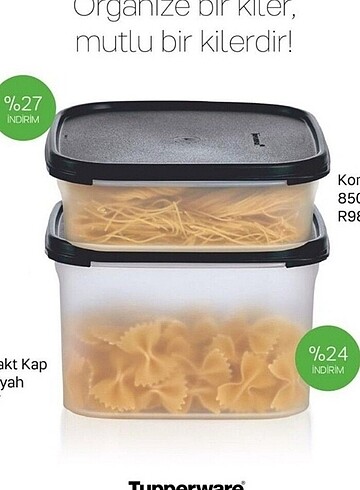 Tupperware modüler kuru gıda saklama kabı 2?li