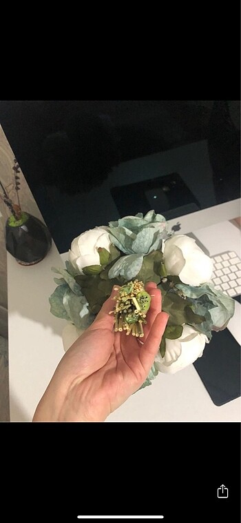  Beden yeşil Renk gelin çiçeği