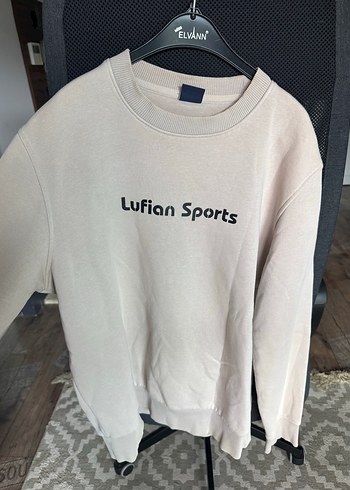 Lufian Sports Krem Bisiklet Yaka Sweatshirt