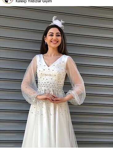 Diğer Beyaz nikah nişan elbisesi abiye