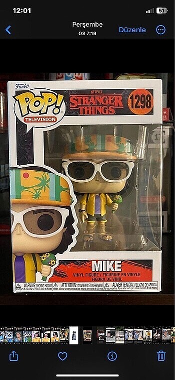 orjinal stranger things mike funko pop