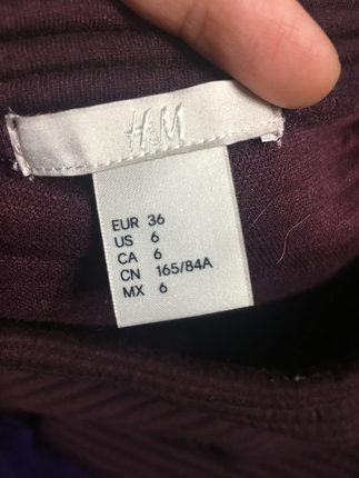 36 Beden mor Renk H&M Kalın Kumaşlı Sweatshirt