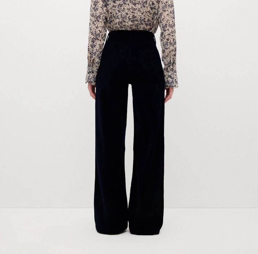 Lacivert Kadın  Kadife Pantolon - Görsel 3