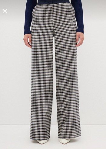 Kare Desenli Kadın Pantolon - Görsel 2