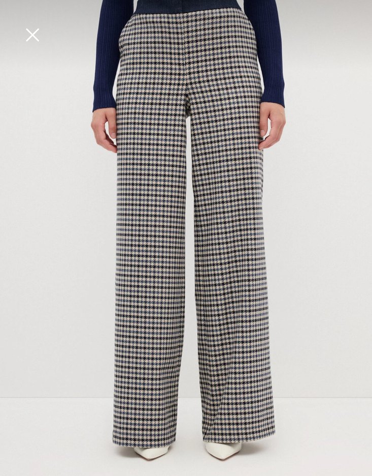 Kare Desenli Kadın Pantolon - Görsel 2