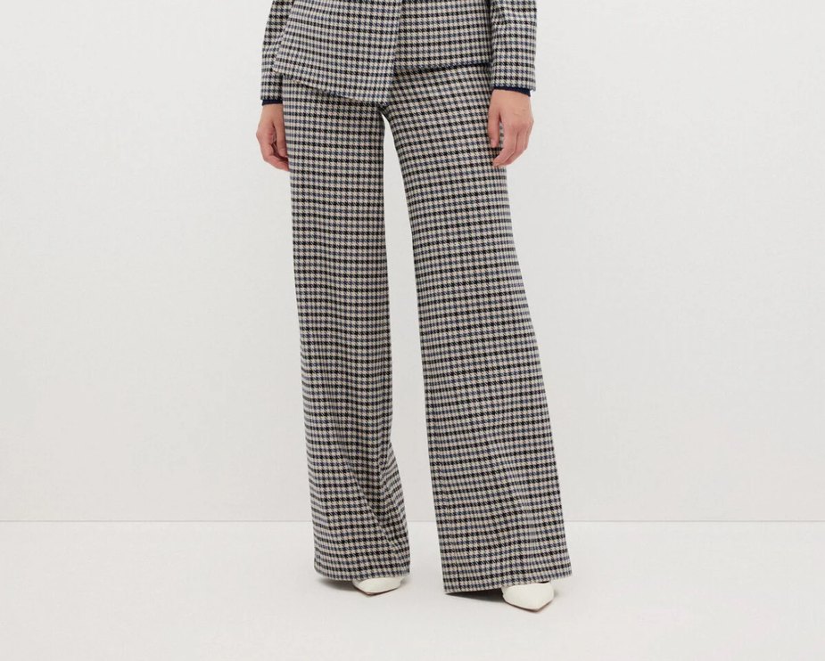 Kare Desenli Kadın Pantolon - Görsel 3