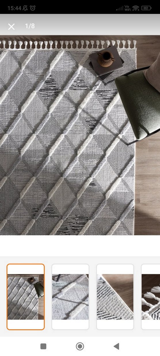 Gri Modern Soyut Desenli Halı - Görsel 2